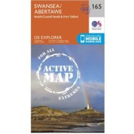 Ordnance Survey Explorer Active 165 Swansea, Neath & Port Talbot Map With Digital Version - Orange, Orange