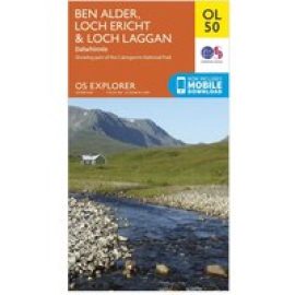 Ordnance Survey Ol 50 Explorer Ben Alder, Loch Ericht & Loch Laggan - Orange, Orange