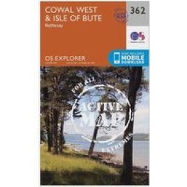 Ordnance Survey Explorer Active 362 Cowal West & Isle Of Bute Map With Digital Version - Orange, Orange