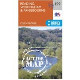 Ordnance Survey Explorer Active 159 Reading, Wokingshire & Pangbourne Map With Digital Version - Orange, Orange