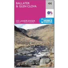 Ordnance Survey Landranger 44 Ballater, Glen Clova Map With Digital Version - Pink, Pink