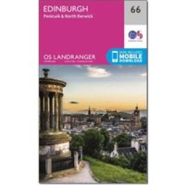 Ordnance Survey Landranger 66 Edinburgh, Penicuik & North Berwick Map With Digital Version - Pink, Pink