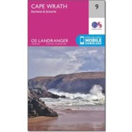 Ordnance Survey Landranger 9 Cape Wrath Map - Pink, Pink