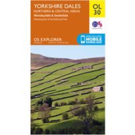 Ordnance Survey Explorer Ol30 Yorkshire Dales - Northern & Central Areas Map With Digital Version - Orange, Orange