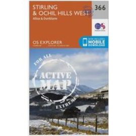 Ordnance Survey Explorer Active 366 Stirling & Ochil Hills West Map With Digital Version - Orange, Orange
