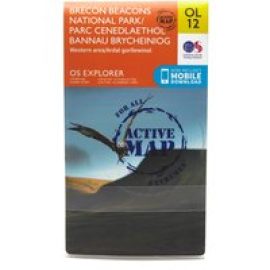 Ordnance Survey Explorer Active Ol 12 Brecon Beacons National Park - Western & Central Areas - Orange, Orange