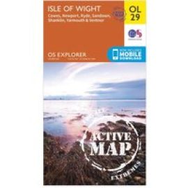 Ordnance Survey Explorer Active Ol 29 Isle Of Wight Map - Orange, Orange
