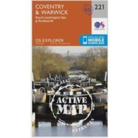 Ordnance Survey Explorer Active 221 Coventry & Warwick Map With Digital Version, D