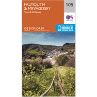 Ordnance Survey Explorer 105 Falmouth & Mevagissey Map With Digital Version - Orange, Orange