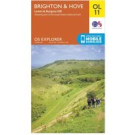 Ordnance Survey Explorer Ol11 Brighton & Hove Map With Digital Version - Orange, Orange