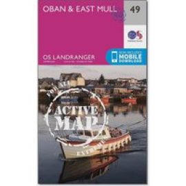 Ordnance Survey Landranger Active 49 Oban & East Mull Map With Digital Version - Pink, Pink