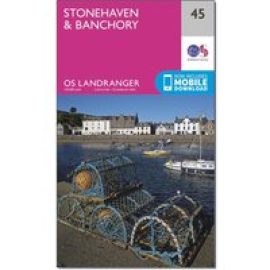 Ordnance Survey Landranger 45 Stonehaven & Banchory Map With Digital Version - Pink, Pink