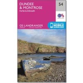Ordnance Survey Landranger 54 Dundee & Montrose, Forfar & Arbroath Map With Digital Version - Pink, Pink