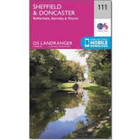 Ordnance Survey Landranger 111 Sheffield & Doncaster, Rotherham, Barnsley & Thorne Map With Digital Version - Pink, Pink