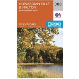 Ordnance Survey Explorer 300 Howardian Hills & Malton Map With Digital Version - Orange, Orange