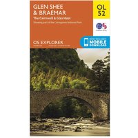 Ordnance Survey Explorer Ol52 Glen Shee & Braemar Map With Digital Version, D