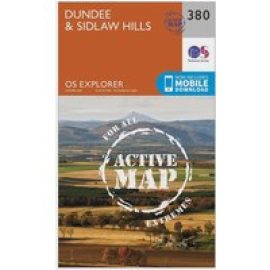 Ordnance Survey Explorer Active 380 Dundee & Sidlaw Hills Map With Digital Version - Orange, Orange