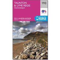 Ordnance Survey Landranger 193 Taunton & Lyme Regis, Chard & Bridport Map With Digital Version - Pink, Pink