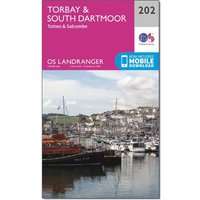 Ordnance Survey Landranger 202 Torbay & South Dartmoor, Totnes & Salcombe Map With Digital Version - Pink, Pink
