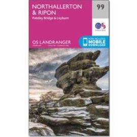 Ordnance Survey Landranger 99 Northallerton & Ripon, Pateley Bridge & Leyburn Map With Digital Version - Pink, Pink