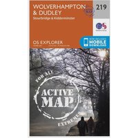 Ordnance Survey Explorer Active 219 Wolverhampton & Dudley Map With Digital Version - Orange, Orange