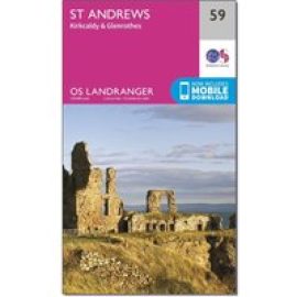 Ordnance Survey Landranger 59 St Andrews, Kirkcaldy & Glenrothes Map With Digital Version - Pink, Pink