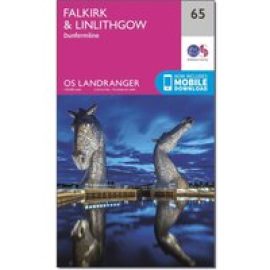 Ordnance Survey Landranger 65 Falkirk & Linlithgow, Dunfermline Map With Digital Version - Pink, Pink