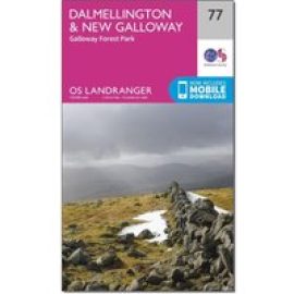 Ordnance Survey Landranger 77 Dalmellington & New Galloway, Galloway Forest Park Map With Digital Version - Pink, Pink