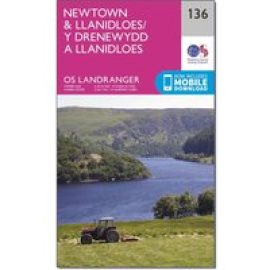 Ordnance Survey Landranger 136 Newtown & Llanidloes Map With Digital Version - Pink, Pink