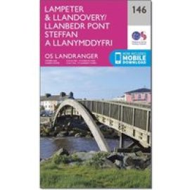 Ordnance Survey Landranger 146 Lampeter & Llandovery Map With Digital Version - Pink, Pink