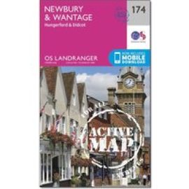 Ordnance Survey Landranger Active 174 Newbury & Wantage, Hungerford & Didcot Map With Digital Version - Pink, Pink