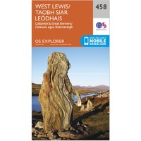 Ordnance Survey Explorer 458 West Lewis Map With Digital Version - Orange, Orange