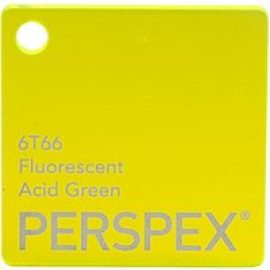 Perspex Cast Acrylic Sheet 600 x 400 x 3mm Fluorescent Acid Green