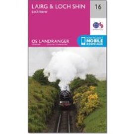 Ordnance Survey Landranger 16 Lairg & Loch Shin, Loch Naver Map With Digital Version - Pink, Pink