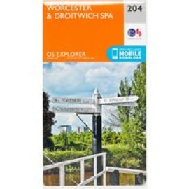 Ordnance Survey Explorer 204 Worcester & Droitwich Spa Map With Digital Version - Orange, Orange