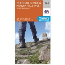 Ordnance Survey Explorer 141 Cheddar Gorge & Mendip Hills West Map With Digital Version - Orange, Orange