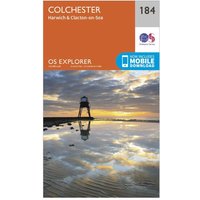 Ordnance Survey Explorer 184 Colchester, Harwich & Clacton-On-Sea Map With Digital Version - Orange, Orange