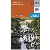 Ordnance Survey Explorer Active 180 Oxford, Witney & Woodstock Map With Digital Version - Orange, Orange