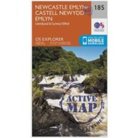 Ordnance Survey Explorer Active 185 Newcastle Emlyn, Llandysul & Cynwyl Elfed Map With Digital Version - Orange, Orange