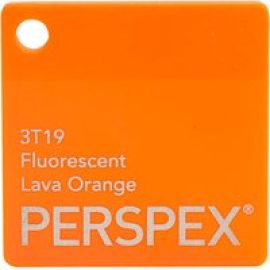 Perspex Cast Acrylic Sheet 1000 x 500 x 3mm Fluorescent Lava Orange