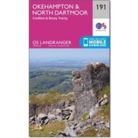 Ordnance Survey Landranger 191 Okehampton & North Dartmoor Map - Pink, Pink