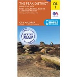 Ordnance Survey Explorer Active Ol1 The Peak District - Dark Peak Area Map - Orange, Orange