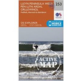 Ordnance Survey Explorer Active 253 Lleyn Peninsula West Map With Digital Version - Orange, Orange