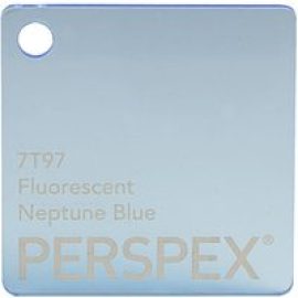 Perspex Cast Acrylic Sheet 1000 x 500 x 3mm Fluorescent Neptune Blue