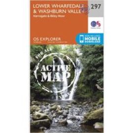 Ordnance Survey Explorer Active 297 Lower Wharfedale & Washburn Valley Map With Digital Version - Orange, Orange