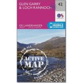 Ordnance Survey Landranger Active 42 Glen Garry & Loch Rannoch Map With Digital Version - Pink, Pink
