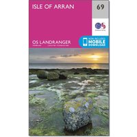 Ordnance Survey Landranger 69 Isle Of Arran Map With Digital Version - Pink, Pink