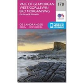 Ordnance Survey Landranger 170 Vale Of Glamorgan, Rhondda & Porthcawl Map With Digital Version - Pink, Pink