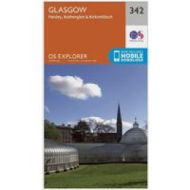 Ordnance Survey Explorer 342 Glasgow Map With Digital Version - Orange, Orange
