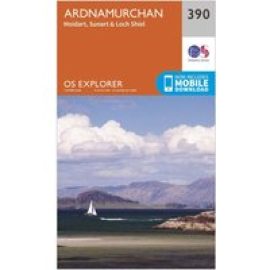 Ordnance Survey Explorer 390 Ardnamurchan Map With Digital Version - Orange, Orange